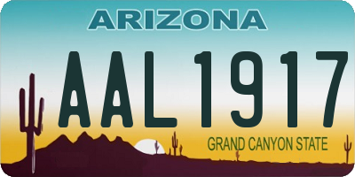 AZ license plate AAL1917