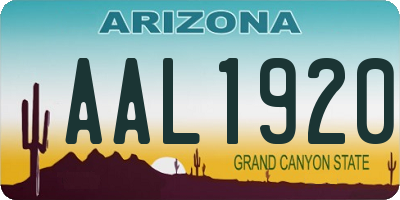 AZ license plate AAL1920