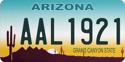 AZ license plate AAL1921