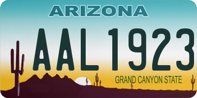 AZ license plate AAL1923