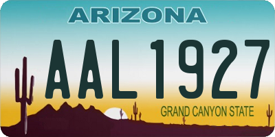 AZ license plate AAL1927