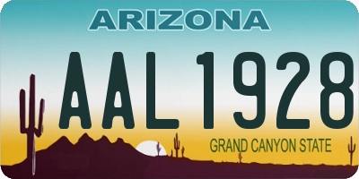 AZ license plate AAL1928