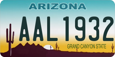 AZ license plate AAL1932