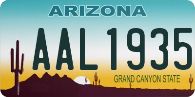 AZ license plate AAL1935