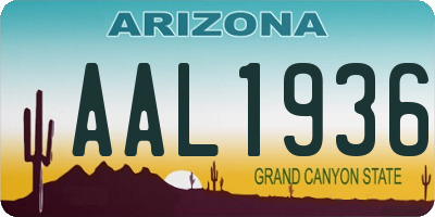 AZ license plate AAL1936