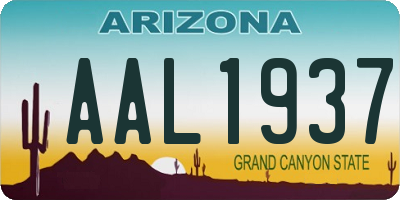 AZ license plate AAL1937