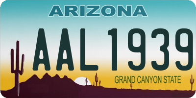 AZ license plate AAL1939