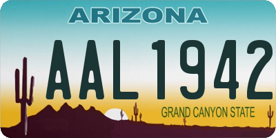 AZ license plate AAL1942