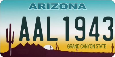 AZ license plate AAL1943