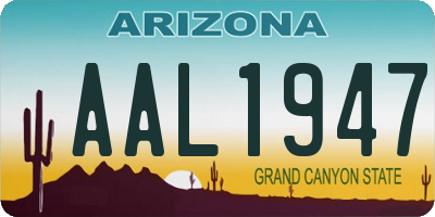 AZ license plate AAL1947