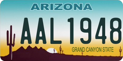 AZ license plate AAL1948