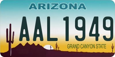 AZ license plate AAL1949