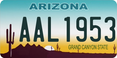 AZ license plate AAL1953