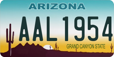 AZ license plate AAL1954