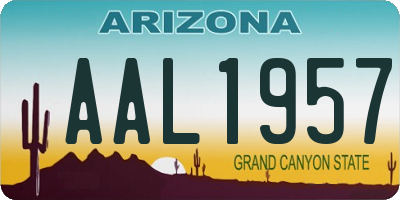 AZ license plate AAL1957