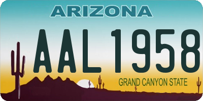 AZ license plate AAL1958