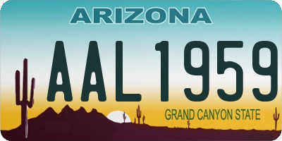 AZ license plate AAL1959