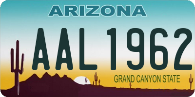 AZ license plate AAL1962