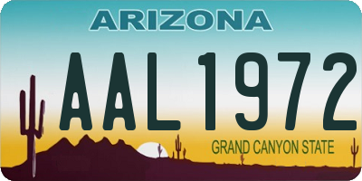 AZ license plate AAL1972