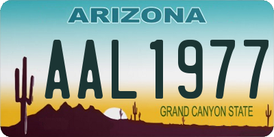 AZ license plate AAL1977