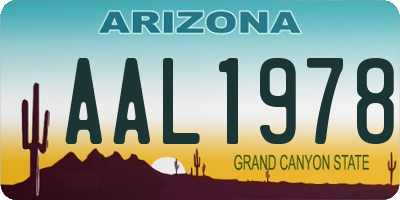 AZ license plate AAL1978