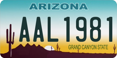 AZ license plate AAL1981