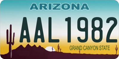 AZ license plate AAL1982