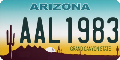 AZ license plate AAL1983