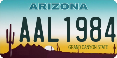 AZ license plate AAL1984