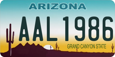 AZ license plate AAL1986