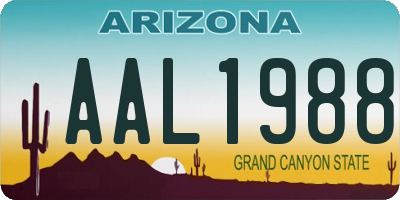 AZ license plate AAL1988