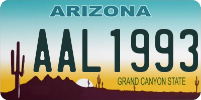 AZ license plate AAL1993