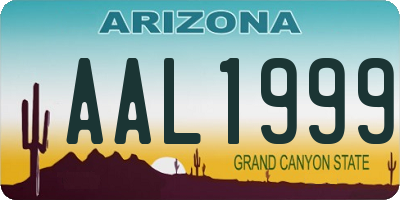 AZ license plate AAL1999