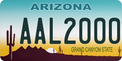 AZ license plate AAL2000