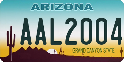 AZ license plate AAL2004