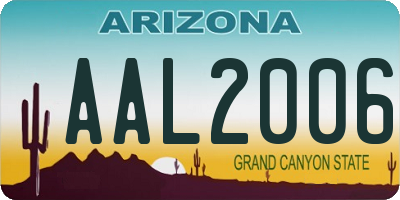 AZ license plate AAL2006