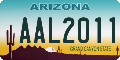 AZ license plate AAL2011