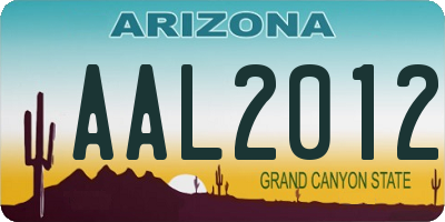 AZ license plate AAL2012