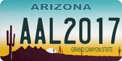 AZ license plate AAL2017