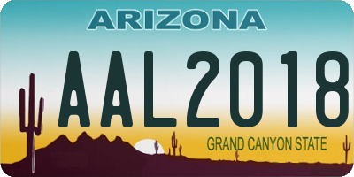 AZ license plate AAL2018