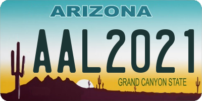 AZ license plate AAL2021