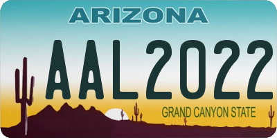 AZ license plate AAL2022