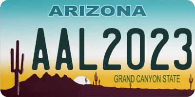 AZ license plate AAL2023