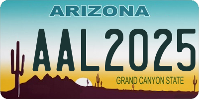 AZ license plate AAL2025