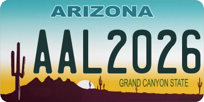 AZ license plate AAL2026