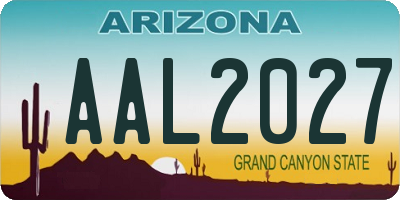 AZ license plate AAL2027