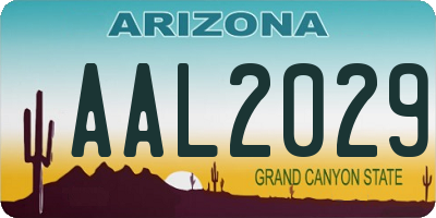 AZ license plate AAL2029