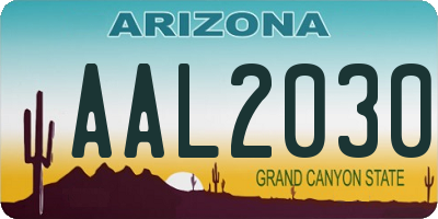 AZ license plate AAL2030