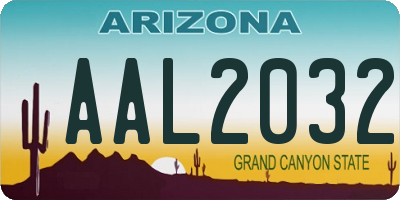 AZ license plate AAL2032