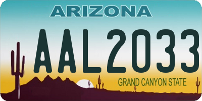 AZ license plate AAL2033